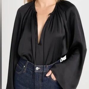 FRAME Black Satin Women's Top- NWOT